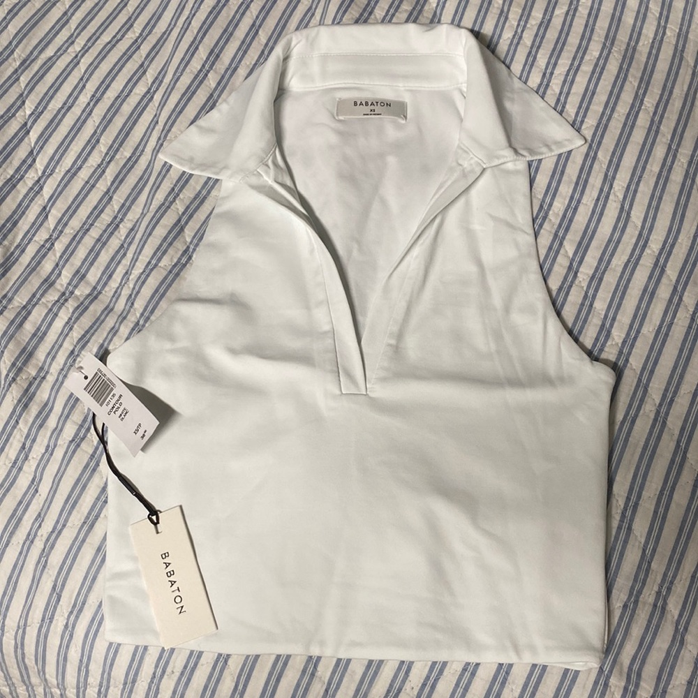 Babaton white halter top, xs, brand new